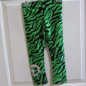 new GUCCI GIRLS GREEN TIGER leggings Sz 5